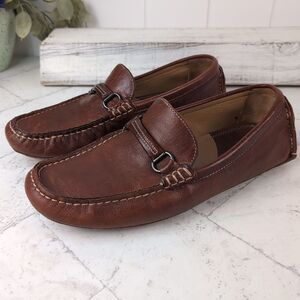 Men's Johnston & Murphy Driving Moccasins Size 8M Brown Leather Bit Loafers